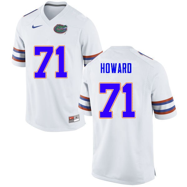 Men #71 Chris Howard Florida Gators College Football Jerseys White